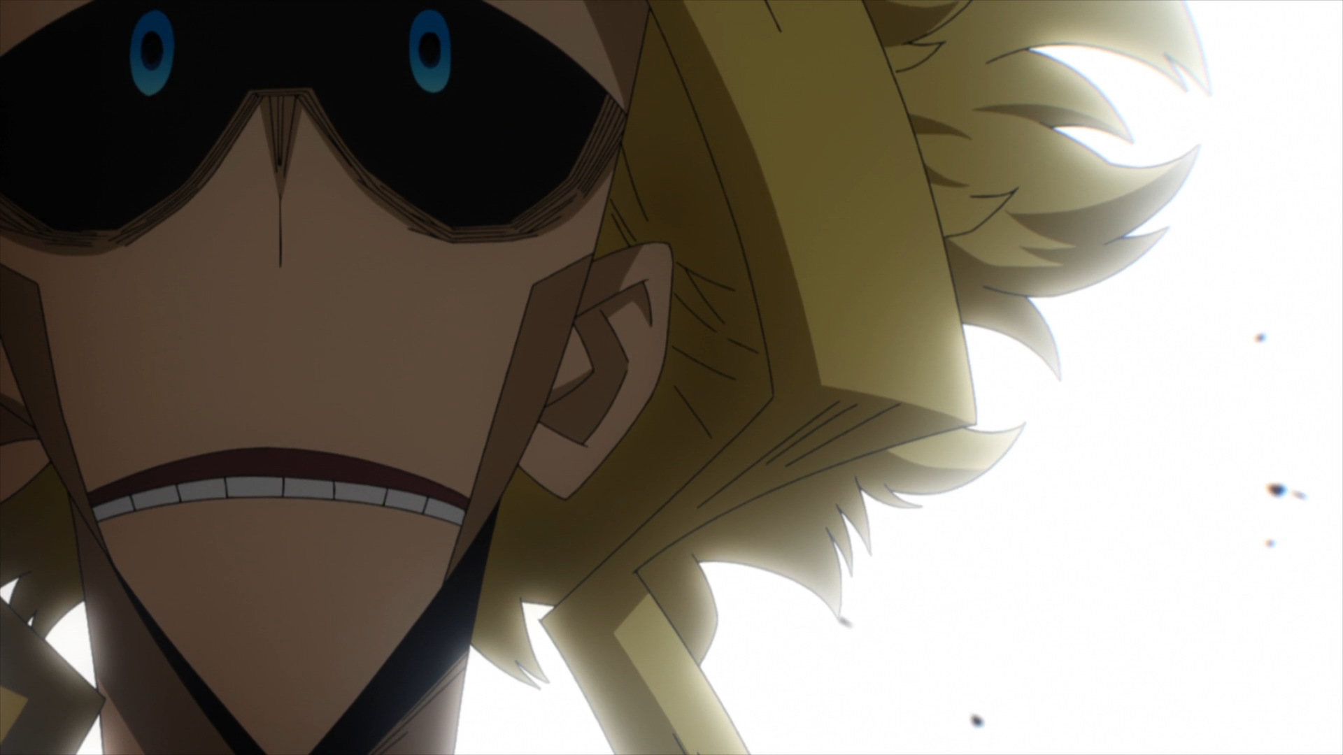 All Might is shocked from Bakugo saving his teammates.
