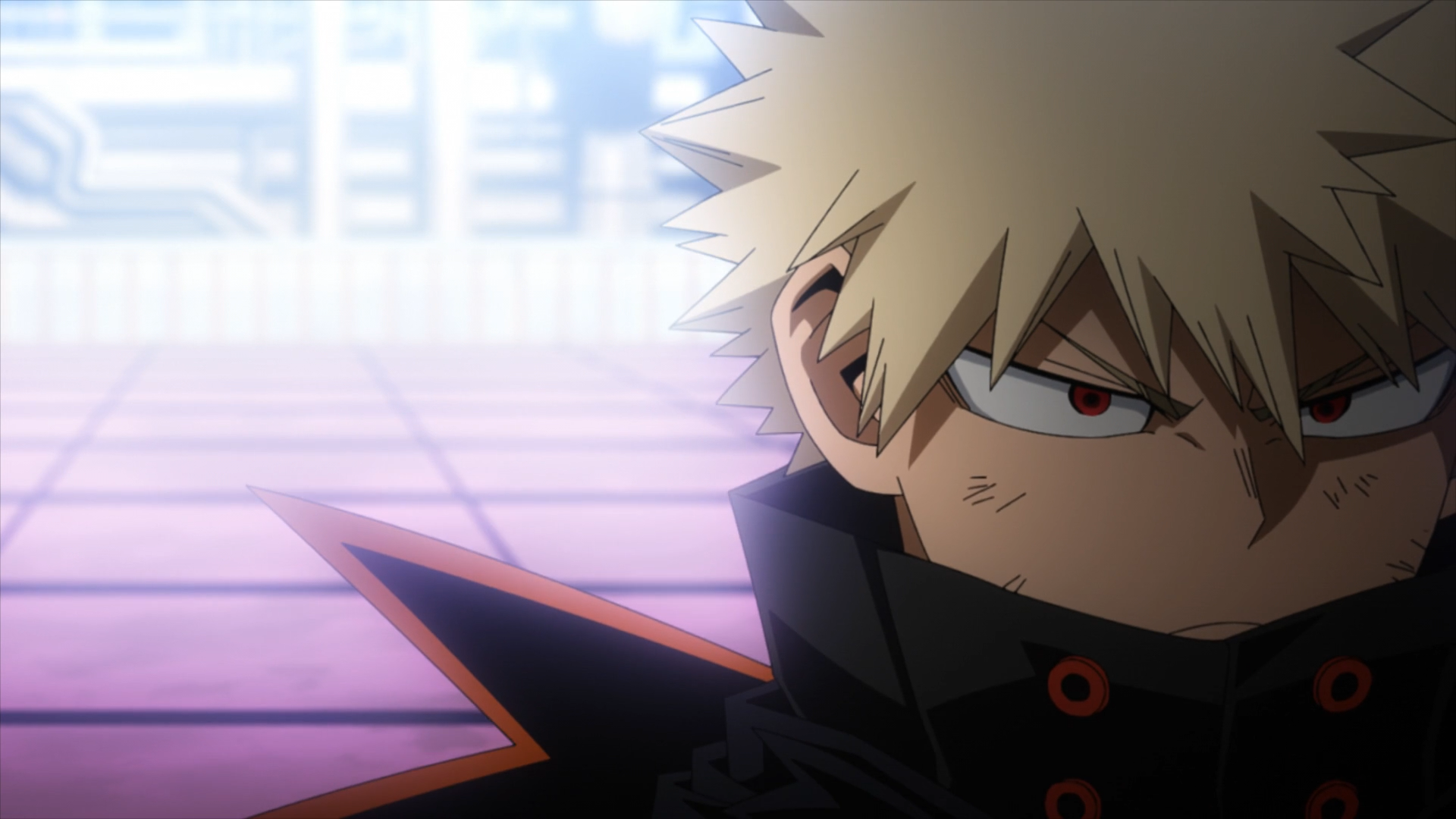 Bakugo walking away after leading his team to a flawless victory.