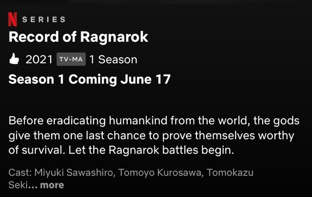 record of ragnarok anime release date