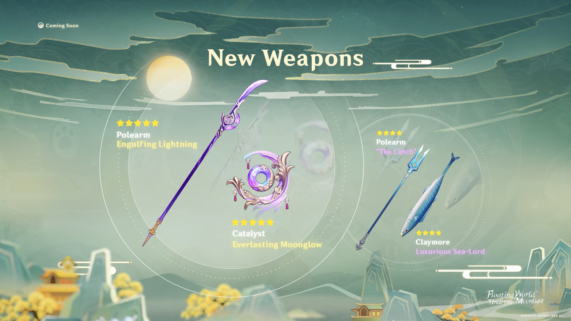 New weapons Genshin Impact 2.1 Version