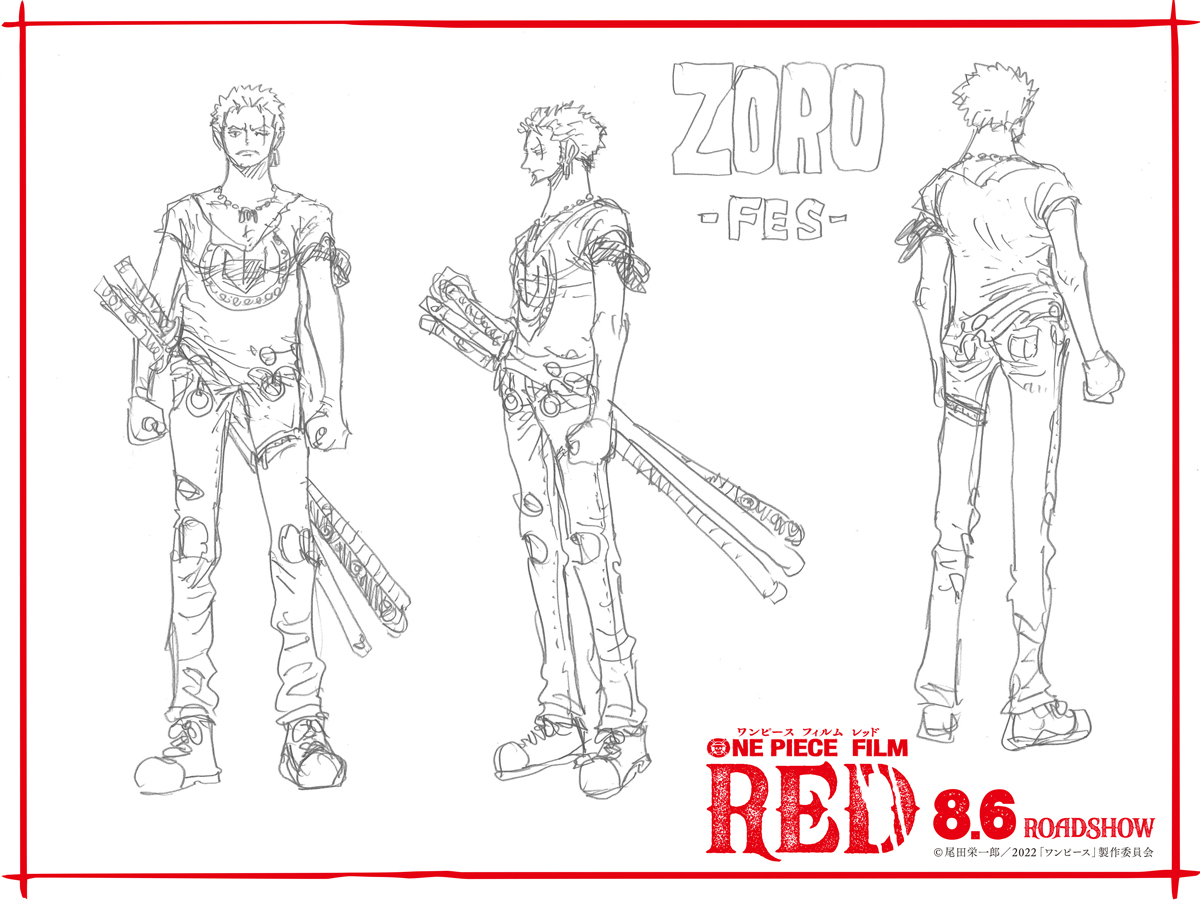 one piece red designs zoro