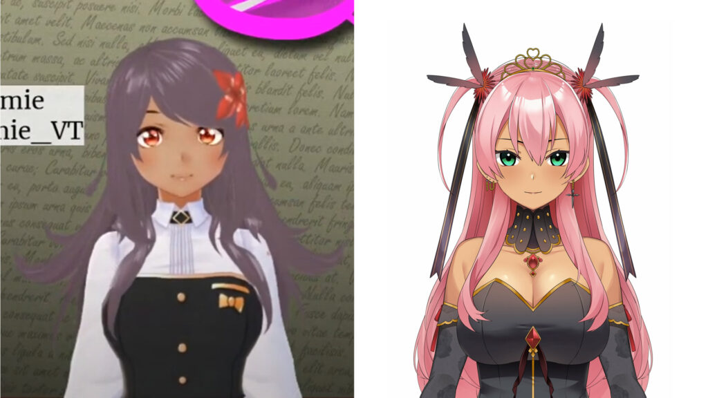 Kimie as a VTuber - Before and After.