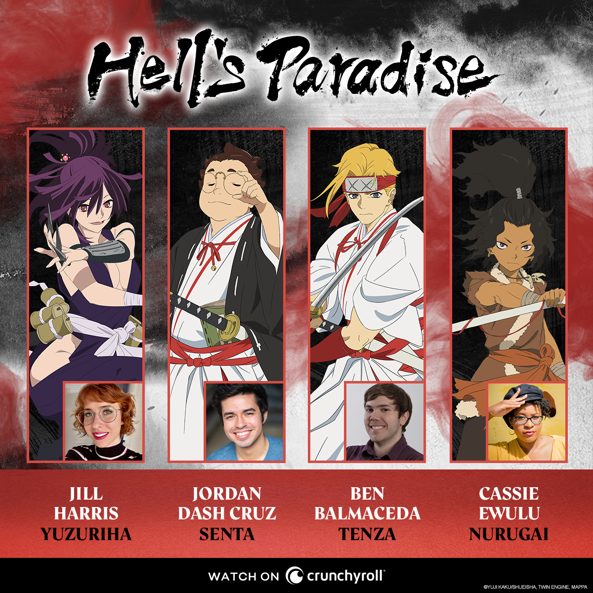 Hell's Paradise Dublagem em inglês estreia em 15 de abril, elenco anunciado  - AnimeBox