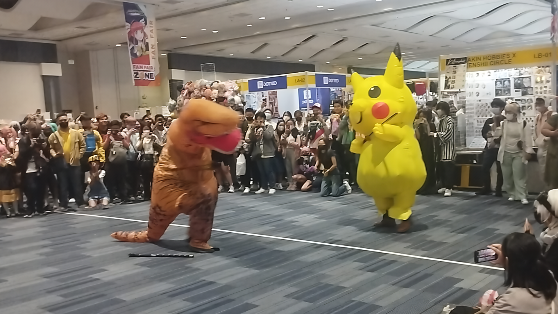 Anime and Cosplay Expo ACX 2023 T-Rex Dino VS Pikachu 