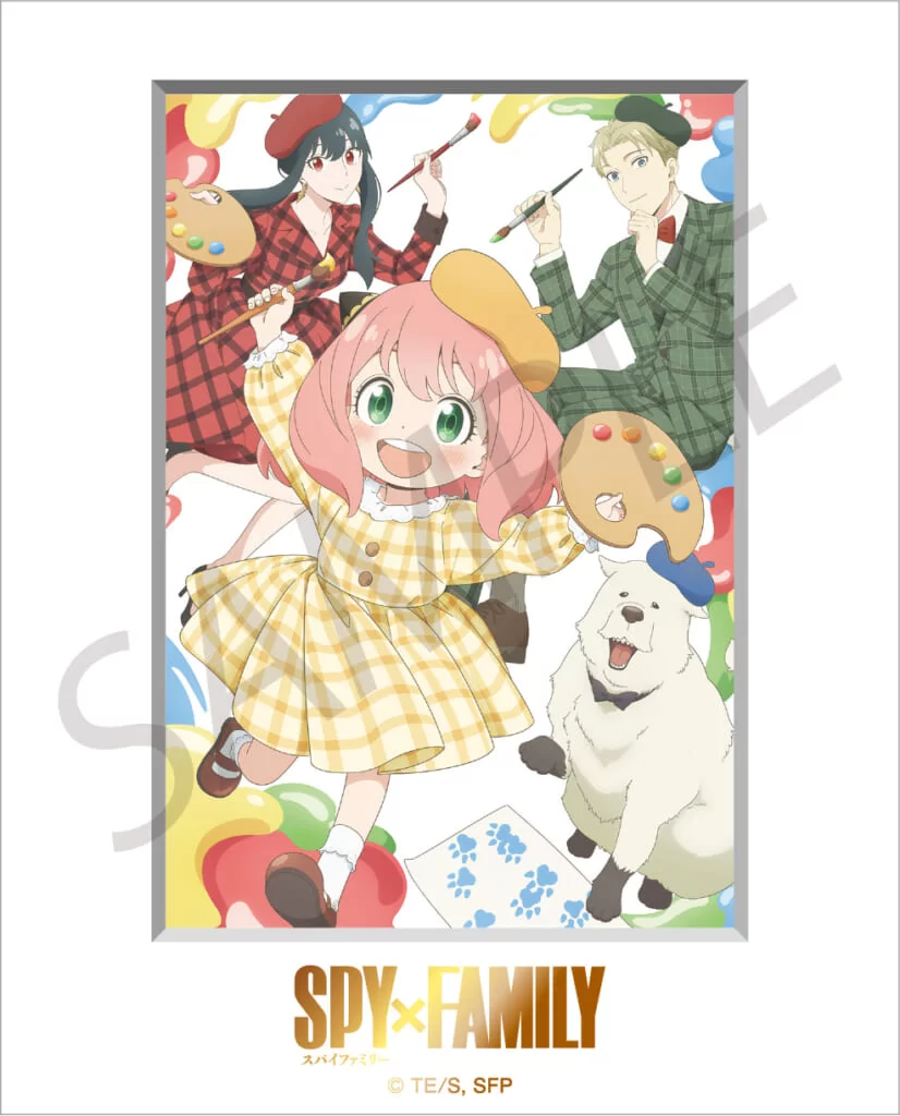 insert image of framed forger family paint image from spy x family animation art book