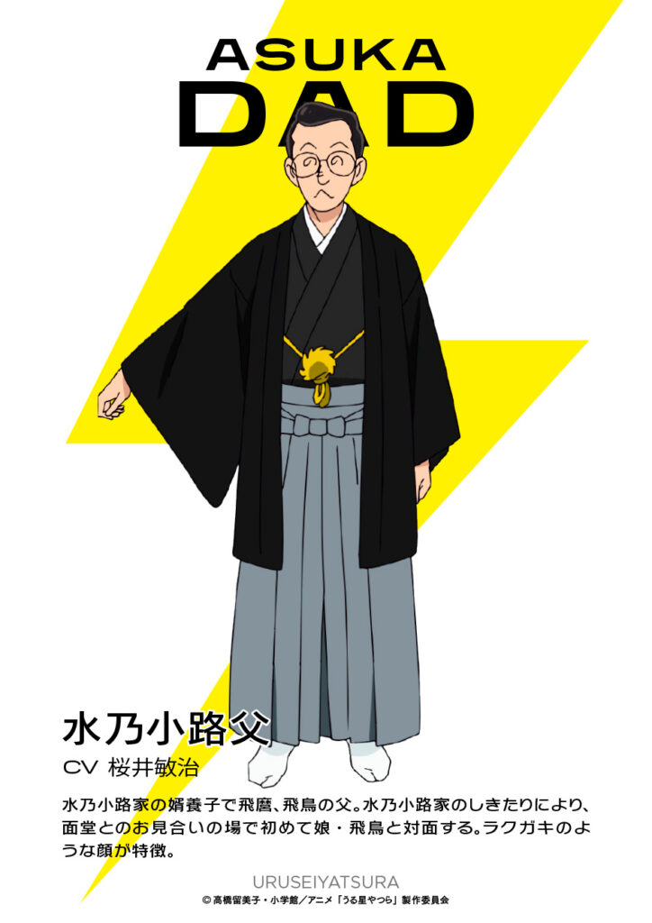 inserte una imagen del padre de asuka para el anuncio del elenco adicional de la temporada 2 de urusei yatsura