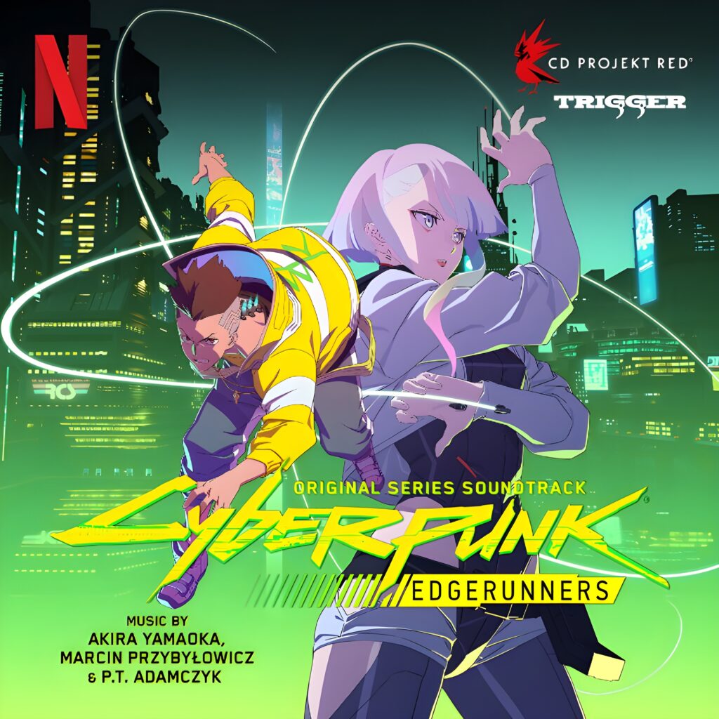 cyberpunk: edgerunners soundtrack cover with lucy and david
