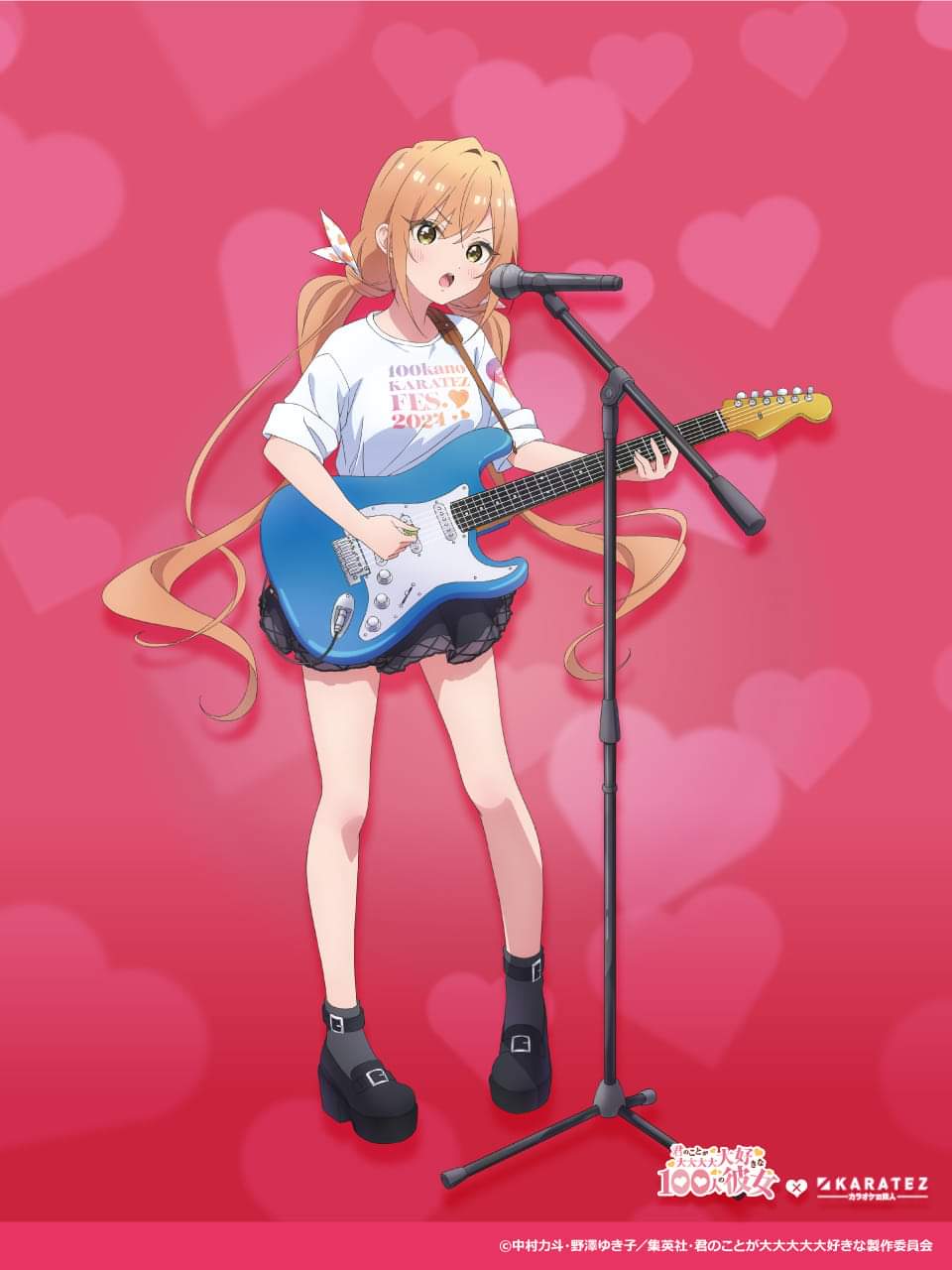 100 GFs x Karaoke No Tetsujin special collab visual featuring everyone's favorite tsundere, the adorable Karane Inda