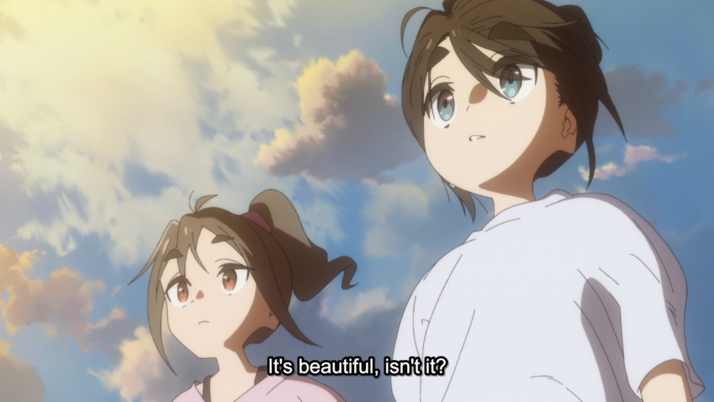 Mono episode 3 screenshot - Sacchan and An-chan discover the beauty of mountains