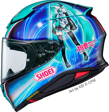 blue Hatsune Miku - Z-8 Shoei motorcycle helmet