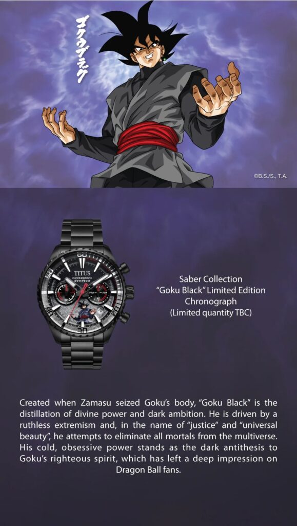 Dragon Ball Super watch from Solvil et Titus - Saber edition - black goku black
